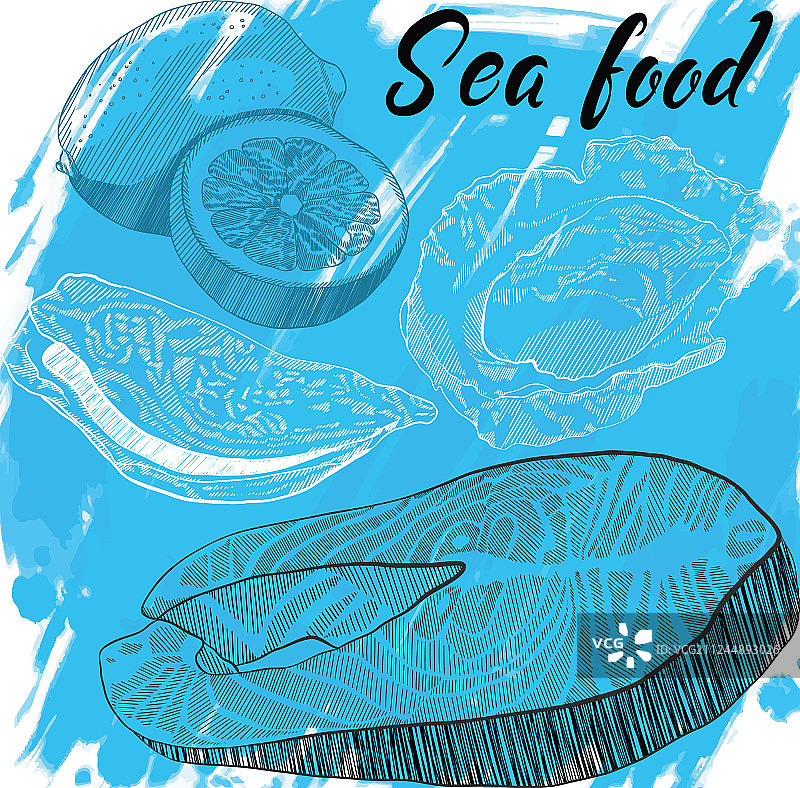 海鲜餐厅菜单图片素材