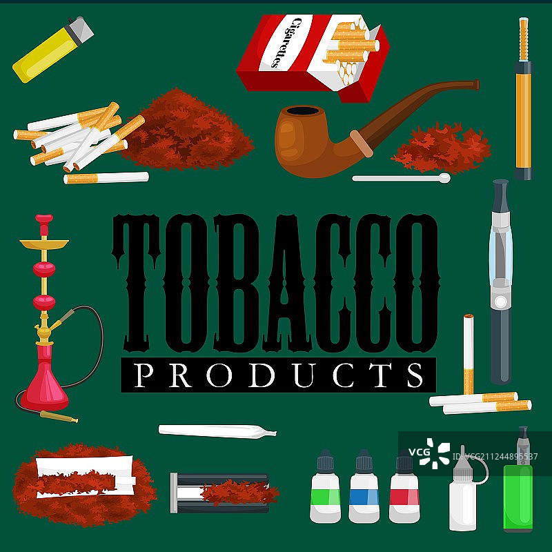 香烟等烟草制品图标集图片素材