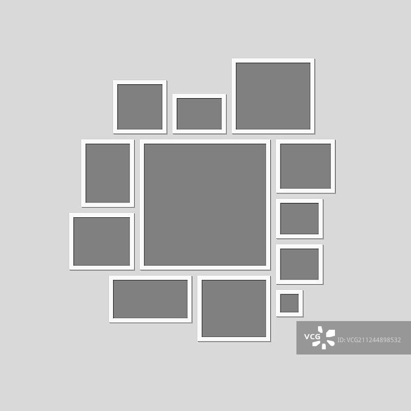十二个相框照片拼贴画图片素材