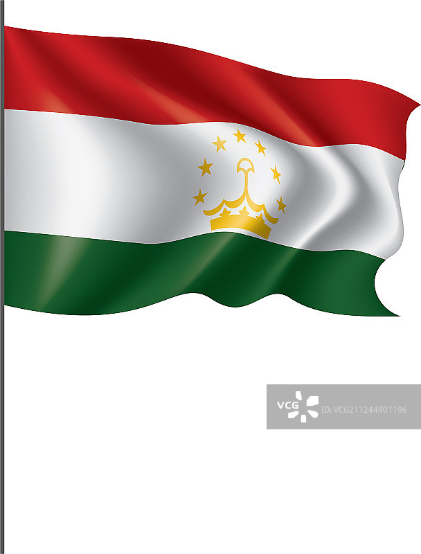 塔吉克斯坦国旗上有白色图片素材