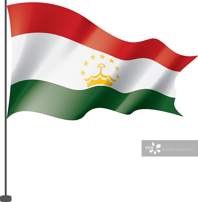塔吉克斯坦国旗上有白色图片素材