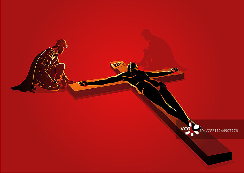 耶稣被钉在十字架上图片素材