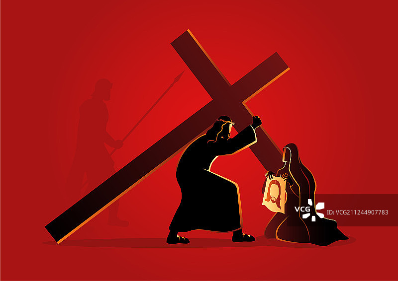 维罗尼卡为耶稣擦脸图片素材