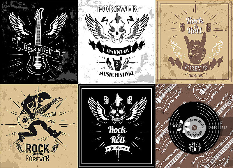 摇滚万岁标志草图合集图片素材