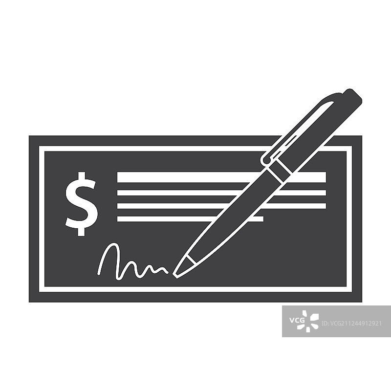 银行支票和笔图片素材