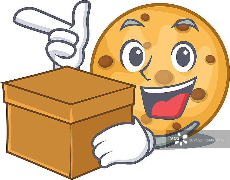 盒子装燕麦饼干吉祥物盘图片素材