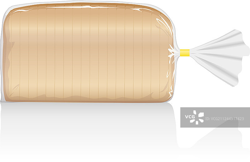 透明袋装白面包切片视觉效果图片素材