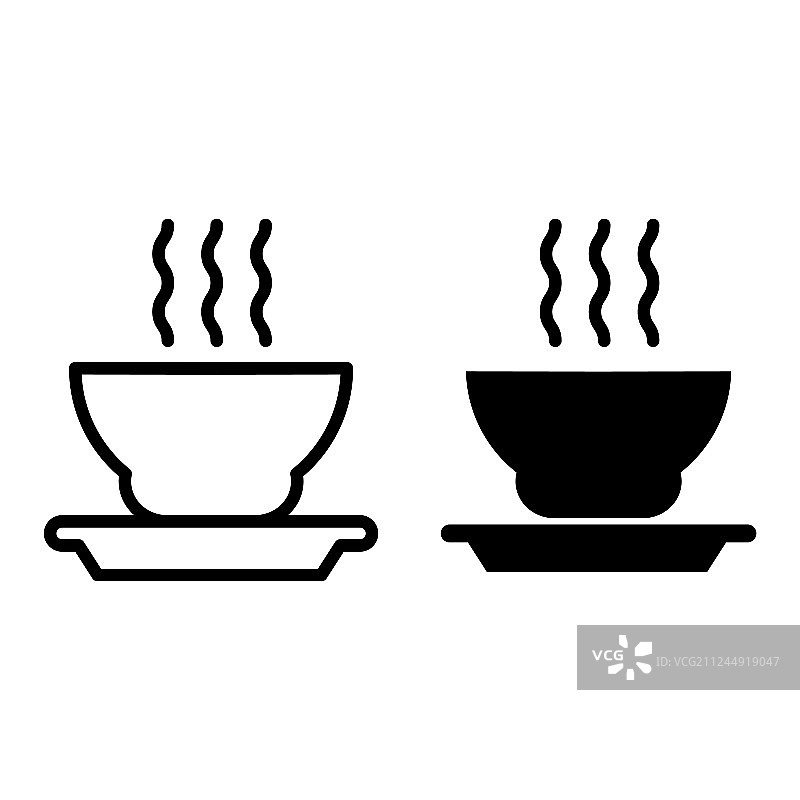 热气腾腾的碗（glyph图标）图片素材