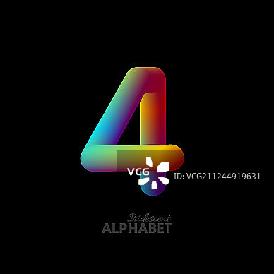 彩色3D渐变数字4图片素材