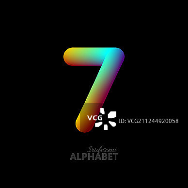3D虹彩渐变数字7图片素材