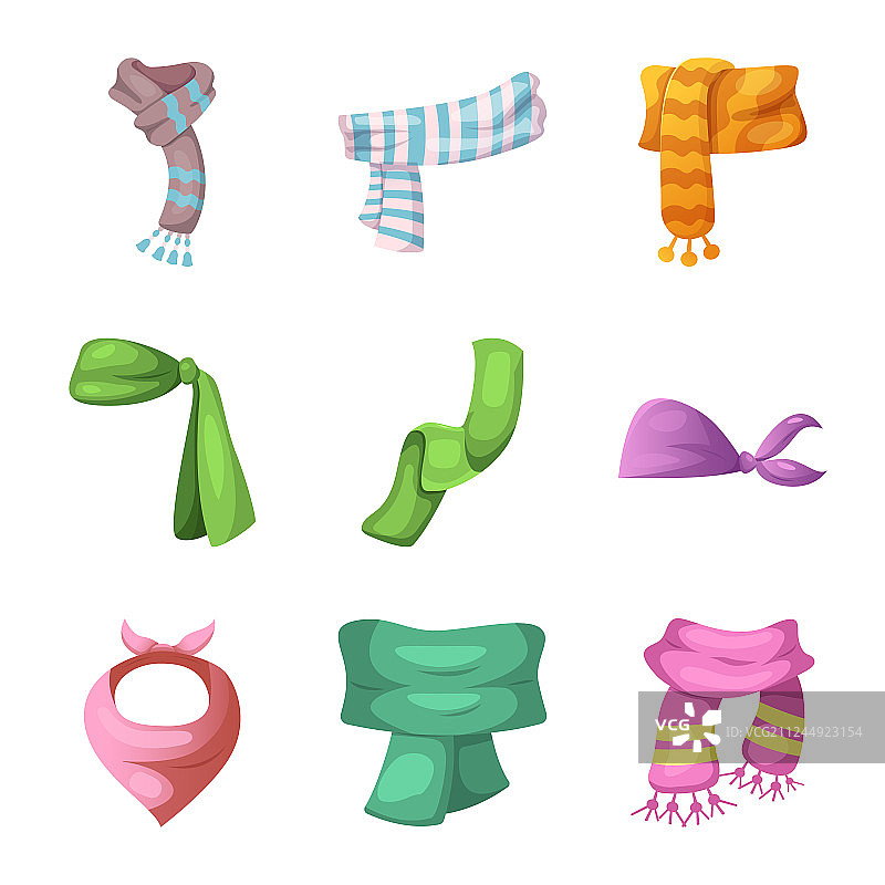 围巾和披肩标志集图片素材