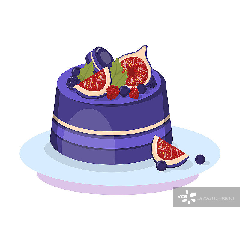 美味卡通浆果蛋糕图片素材