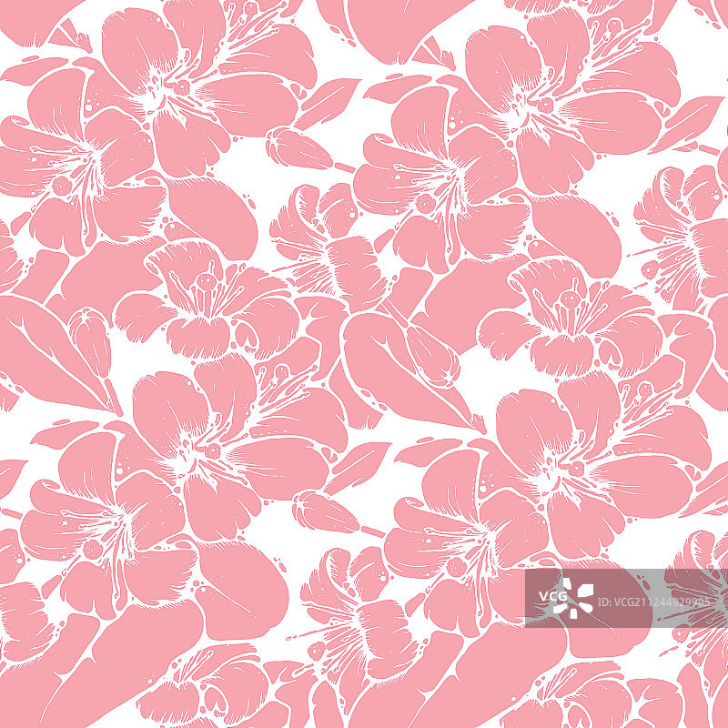 柠檬花朵无缝图案图片素材