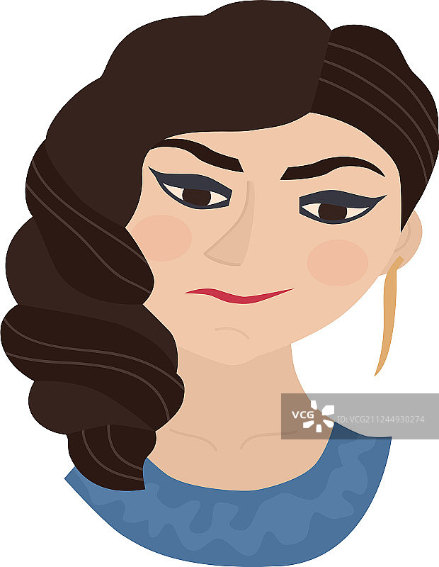 化着中东妆容的黑发女孩图片素材