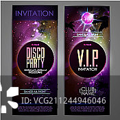 迪斯科舞厅背景，迪斯科派对海报图片素材