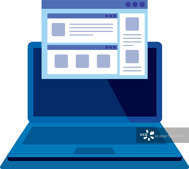 带有网页模板的笔记本电脑图片素材