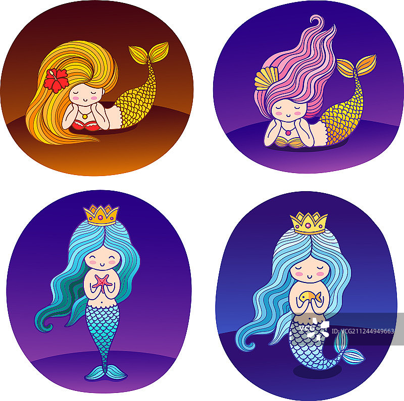 可爱圆形贴纸徽章合集图片素材