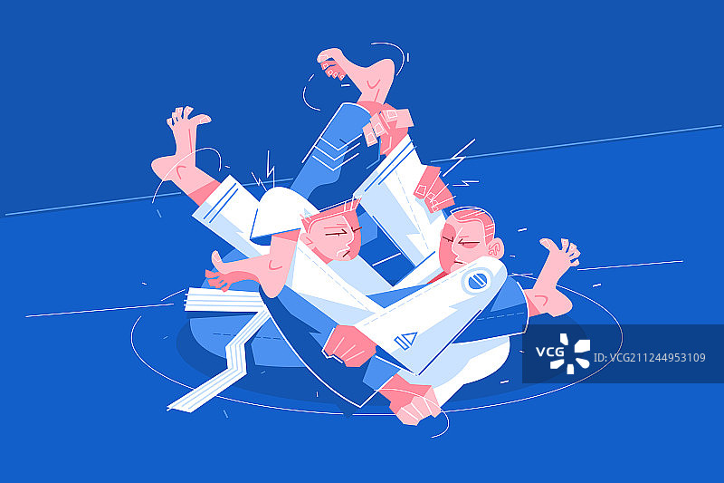 柔术运动员格斗图片素材