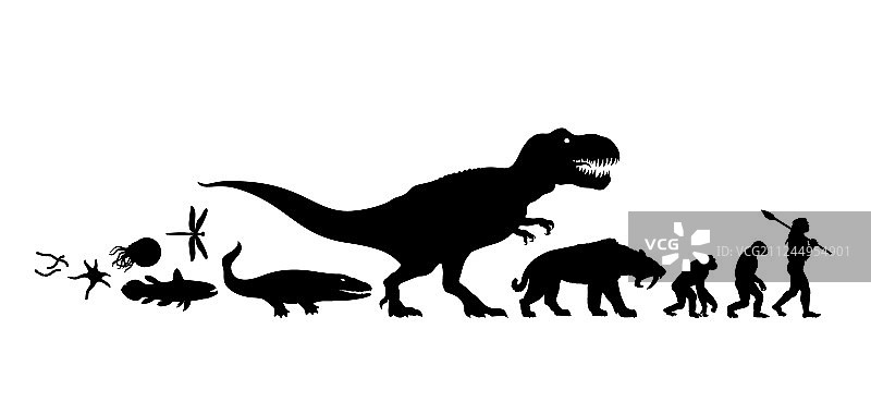 地球生命史时间轴剪影图片素材