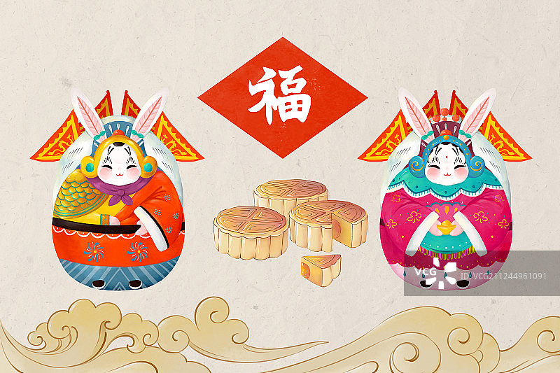 中秋拜兔爷图片素材