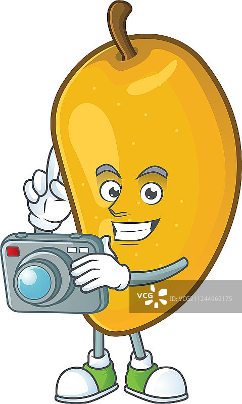 卡通摄影师与芒果图片素材