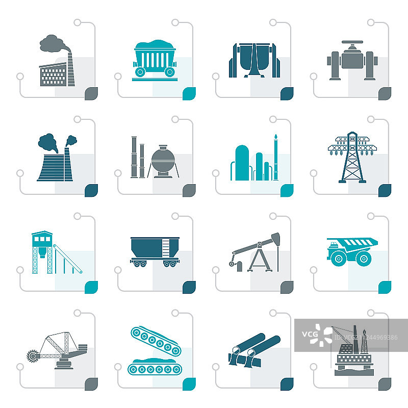 风格化重工业图标图片素材