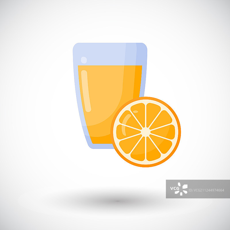橙汁扁平风格图标集图片素材