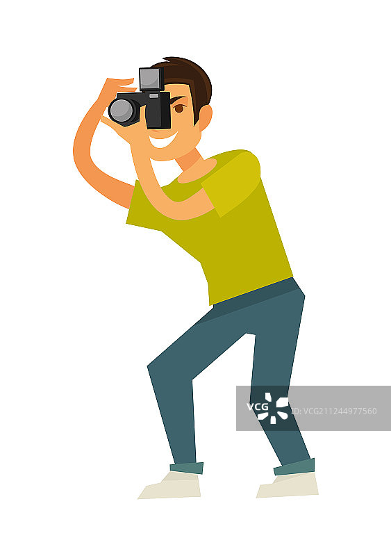 摄影师用单反相机拍照图片素材