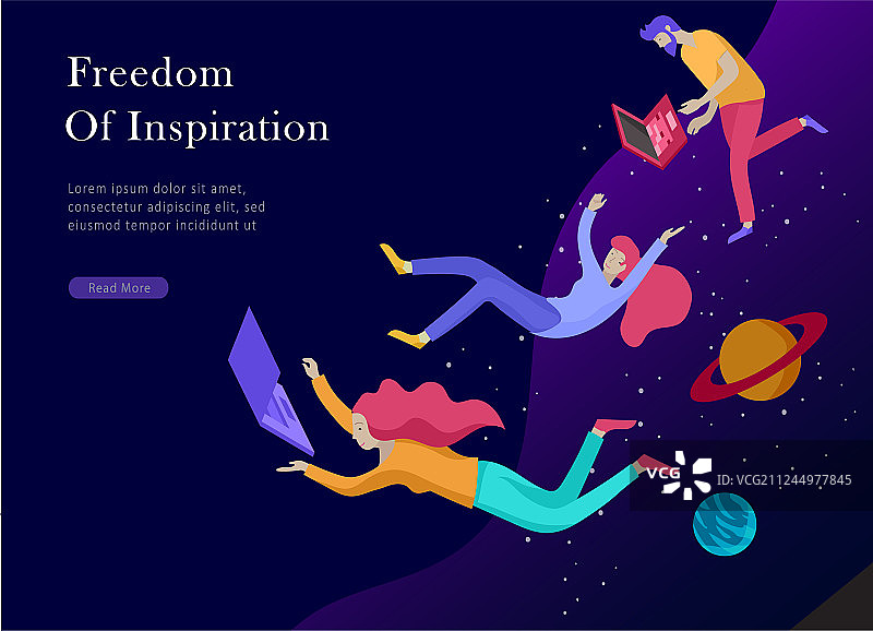 灵感飞行着陆页模板图片素材
