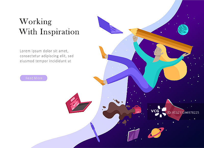 灵感飞行着陆页模板图片素材