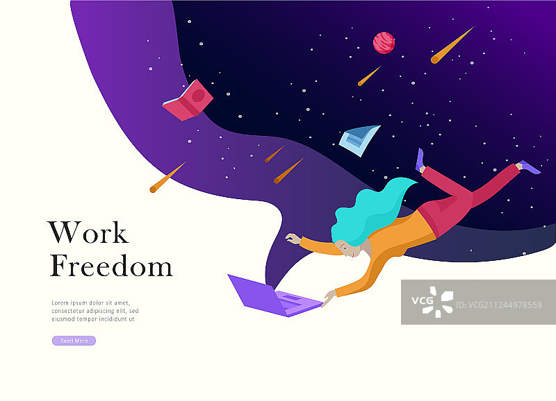 灵感飞行着陆页模板图片素材