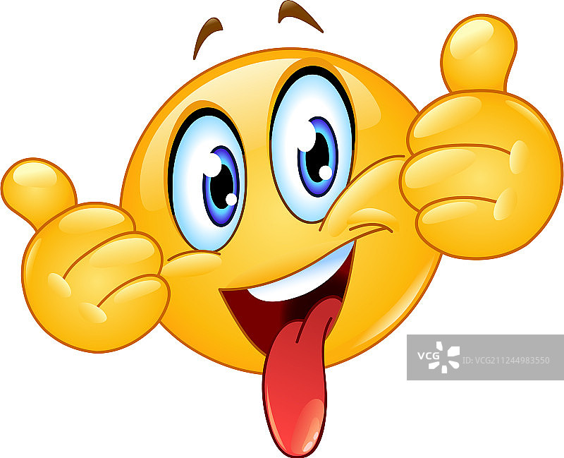 吐舌表情符号点赞图片素材