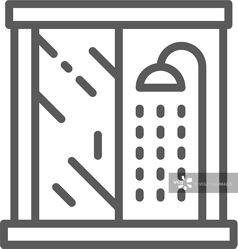 淋浴房浴室家具线条图标图片素材