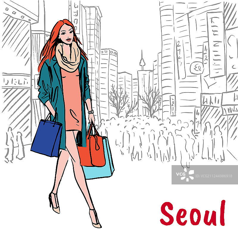 明洞购物街图片素材