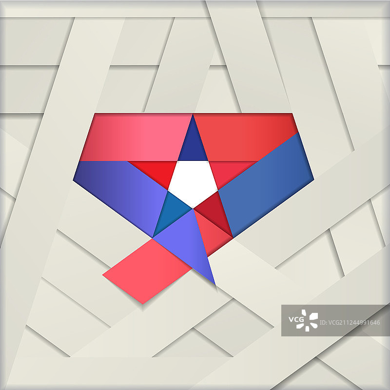 星星丝带剪纸图片素材