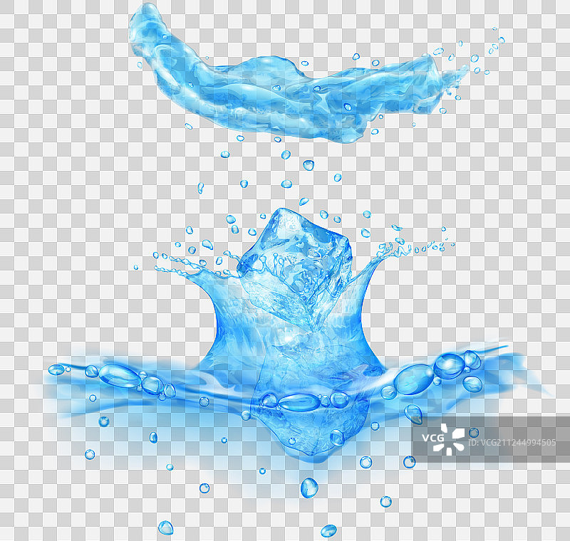 冰块坠落的水花图片素材