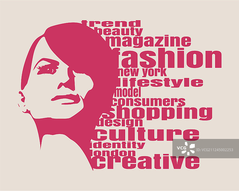 女人头像时尚关键词剪影图片素材