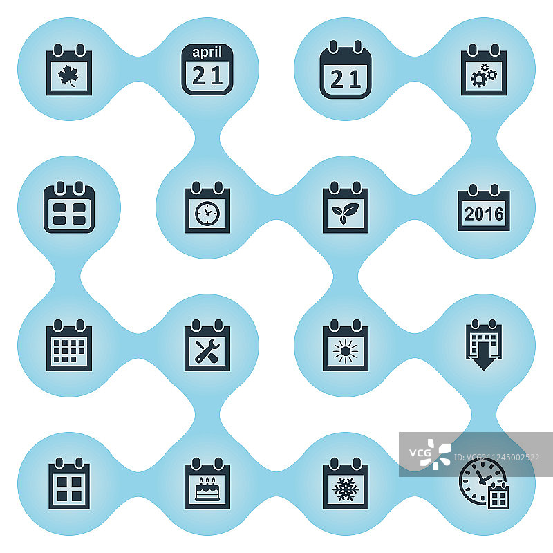 一组简单的时间图标图片素材