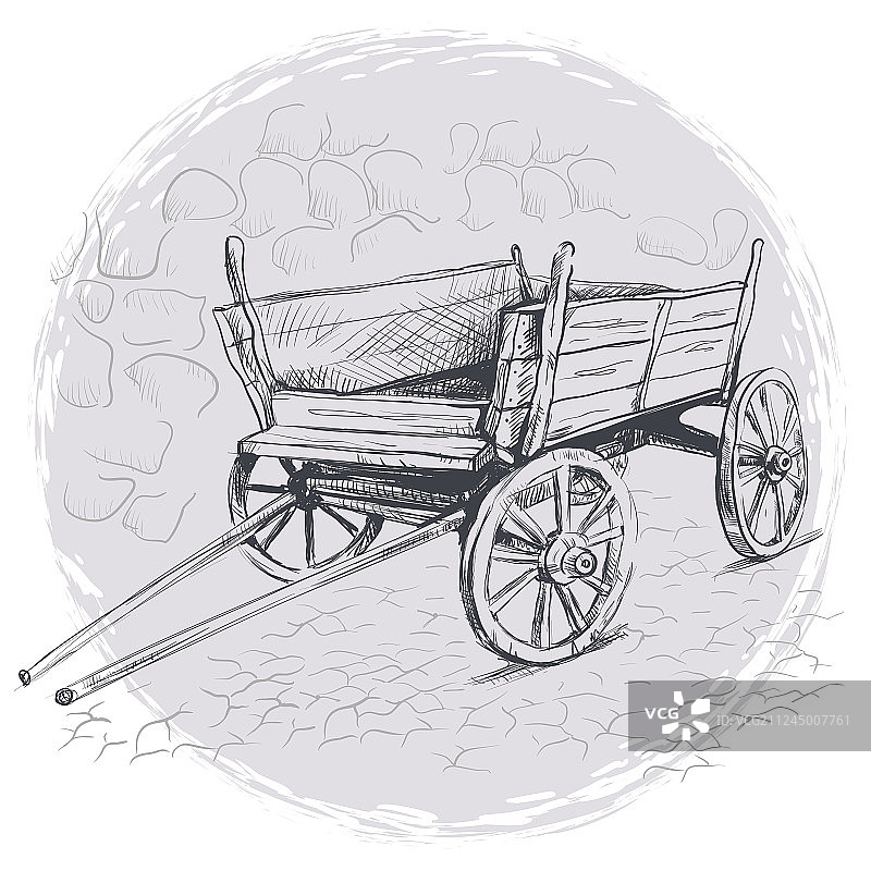 铅笔在灰色背景上绘制旧货车图片素材