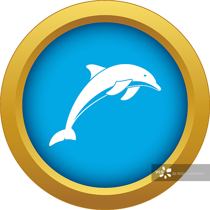 蓝色海豚图标图片素材