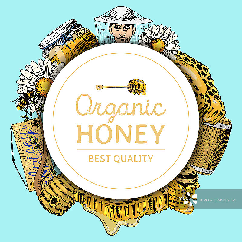 蜂蜜蜂蜡蜂箱宣传海报图片素材