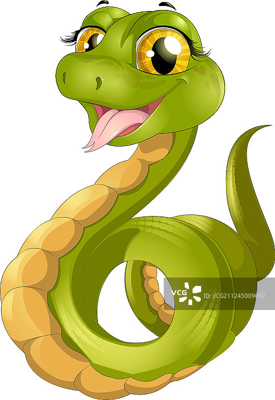 有趣的绿色蛇图片素材