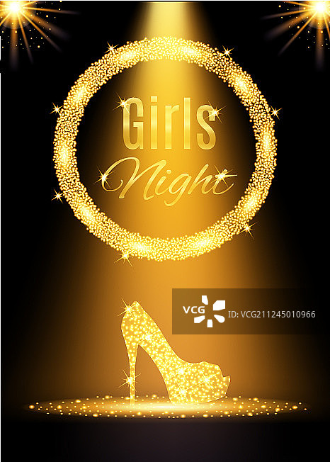 金色女子夜间派对海报图片素材