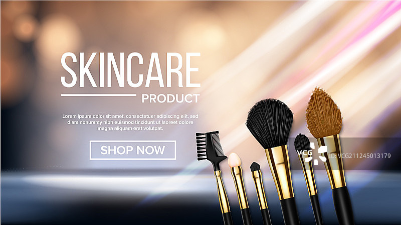 化妆刷banner化妆品美容工具图片素材