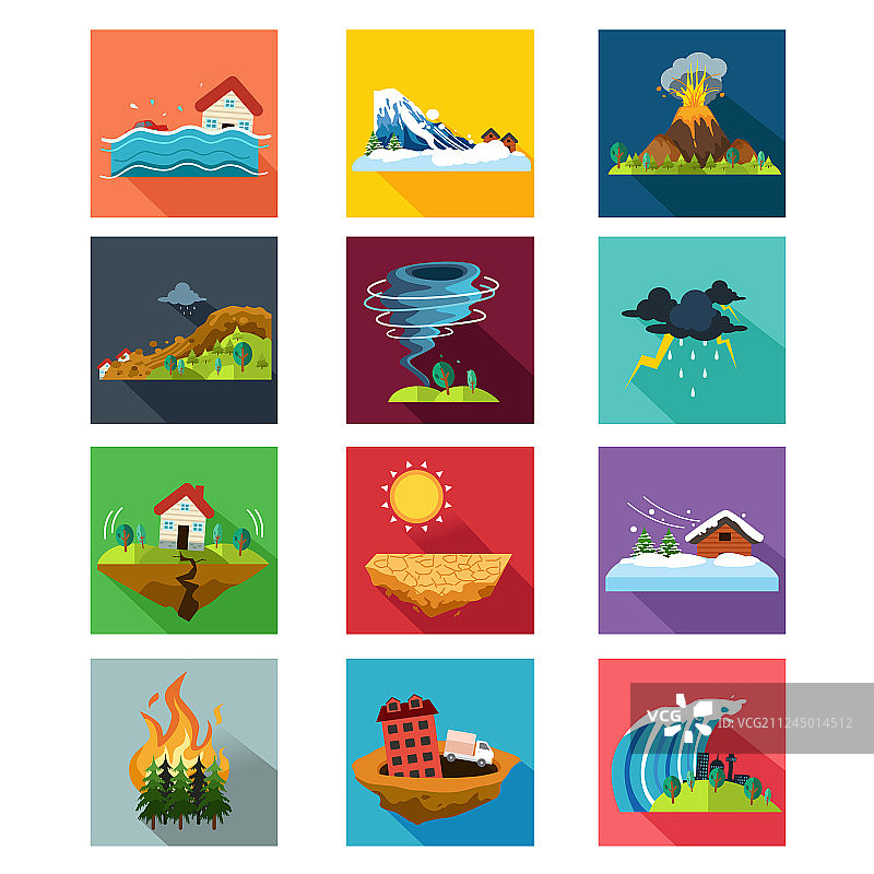 自然灾害图标图片素材
