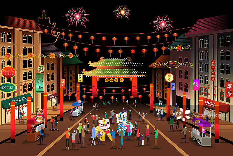 人们庆祝中国新年图片素材