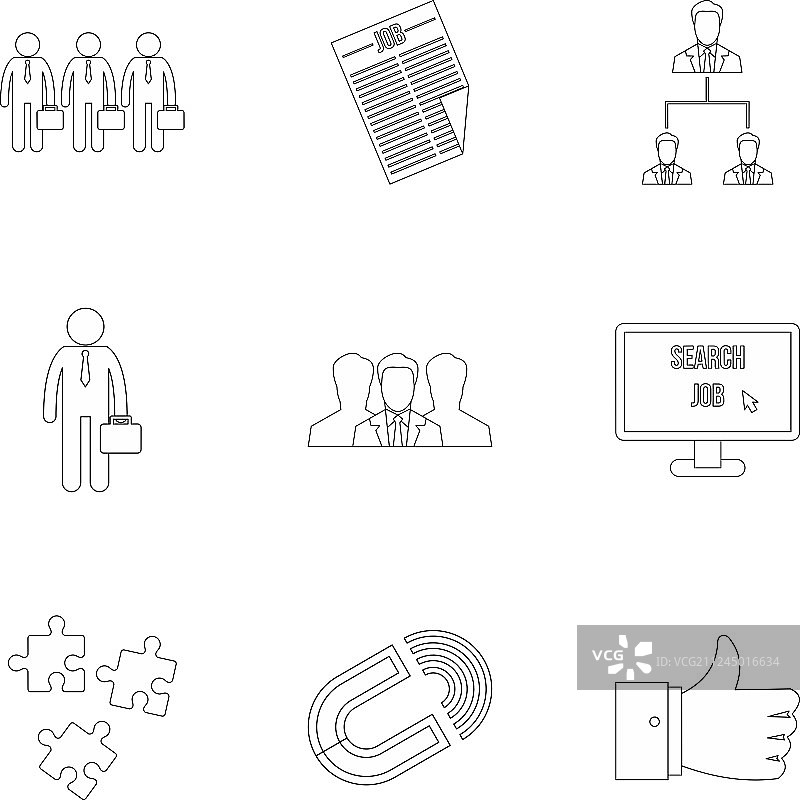求职图标合集（线性风格）图片素材