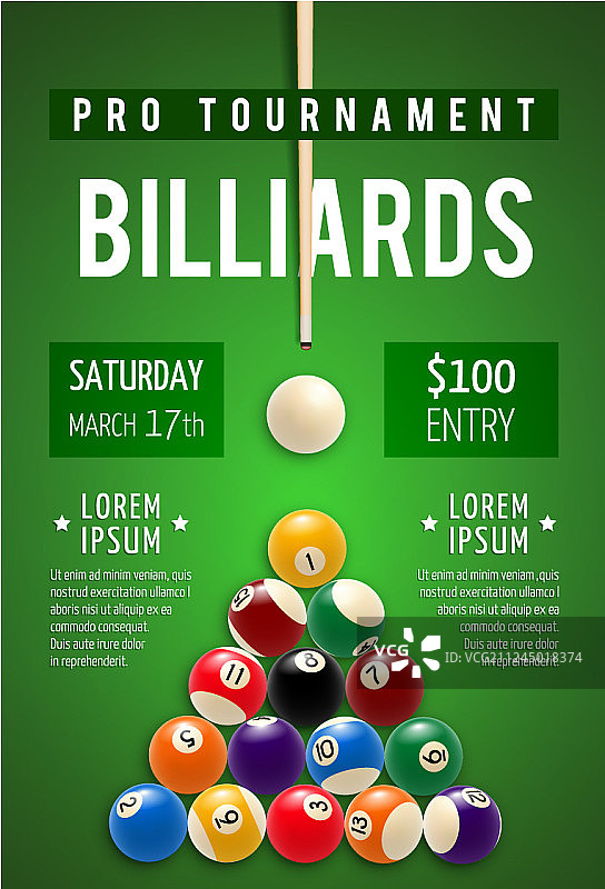 斯诺克和台球运动海报图片素材