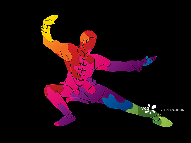 男子功夫姿势预备战斗图片素材