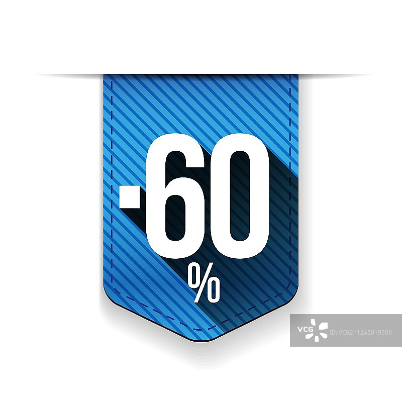 百分之六十折扣促销banner红色丝带图片素材